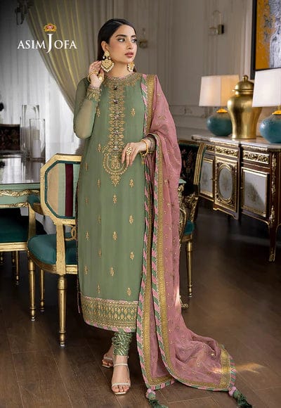 Styleloft.pk ASIM JOFA EMBROIDERED CHIFFON 3 PCS SUIT-AJJM-19 3 PIECE