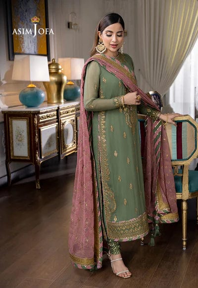 Styleloft.pk ASIM JOFA EMBROIDERED CHIFFON 3 PCS SUIT-AJJM-19 3 PIECE