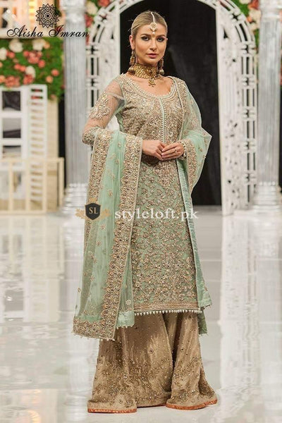 STYLE LOFT.PK Ayesha Imran Bridal Wear Suit with Gharara - Luxury Net Collection 2019