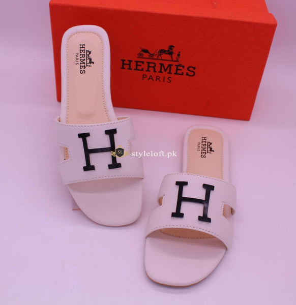 HERMES Paris Women's Slides 2018-White