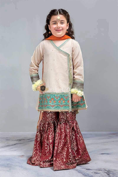 STYLE LOFT.PK Maria B Kids Chiffon Collection 2019 Unstitched 3Pc Dress MKS-221