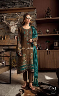 STYLE LOFT.PK Maria.B Winter Marina Linen Collection 2019 – 3Piece Suit DL-702-Brown