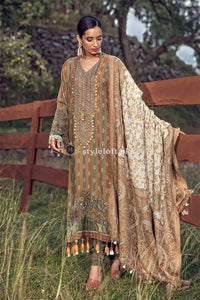 STYLE LOFT.PK Maria.B Winter Marina Linen Collection 2019 – 3Piece Suit DL-709