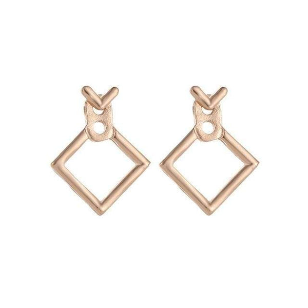 STYLE LOFT Wholesale Korean Trendy Cute Earrings Jewellery Geometric Square V Word Stud Earrings For Women Fashion Jewelry 2019 Oorbellen Square 1