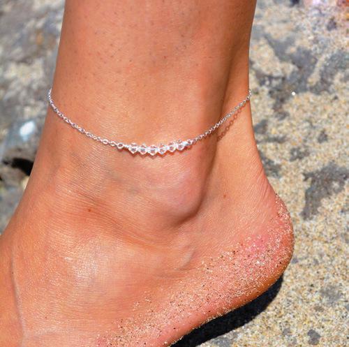 Styleloft.pk 2019 New Fashion Footwear Jewelry Punk Style Gold / Silver Two-color Chain Ankle Bracelet Free Shipping Bracelet Leg Jewelry white