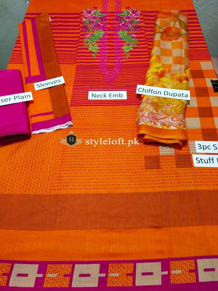 Styleloft.pk Charizma Spring/ Summer Lawn 3Piece Suit 3 PIECE