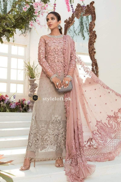 Styleloft.pk Maria-B Embroidered Chiffon Collection Unstitched 3 Piece Suit 3 PIECE