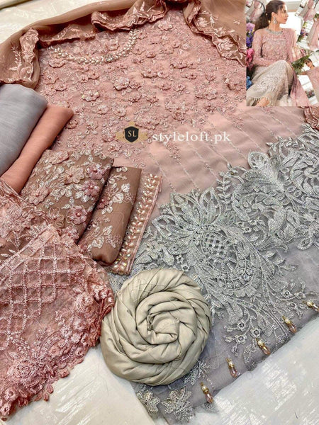 Styleloft.pk Maria-B Embroidered Chiffon Collection Unstitched 3 Piece Suit 3 PIECE