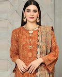 Baroque Luxury Lawn Collection- 3PC Unstitched Embroidered Suit