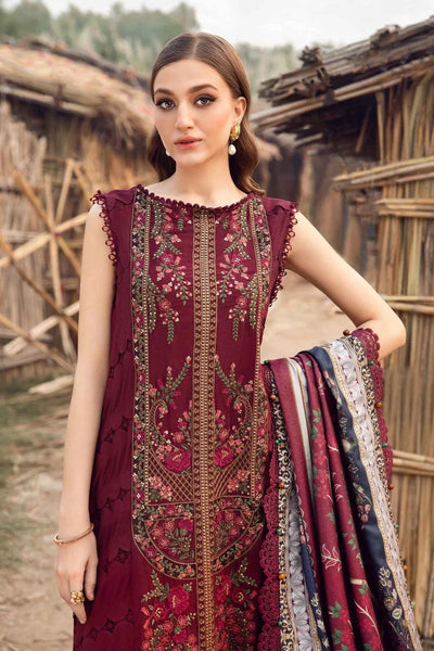 Maria B Unstitched Heavy Embroidered Lawn 3Pc Suit