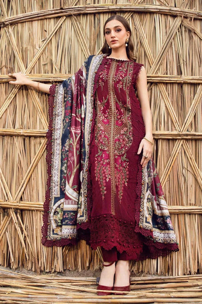 Maria B Unstitched Heavy Embroidered Lawn 3Pc Suit