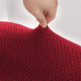 Styleloft.pk Stripe Jacquard Sofa Covers - Maroon sofa cover