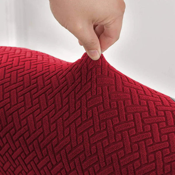 Styleloft.pk Stripe Jacquard Sofa Covers - Maroon sofa cover