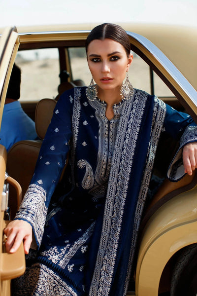 Zaha Unstitched Embroidered Lawn 3Pc Suit