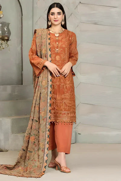 Baroque Luxury Lawn Collection- 3PC Unstitched Embroidered Suit