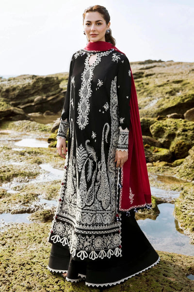 Zaha Unstitched Embroidered Lawn 3Pc Suit