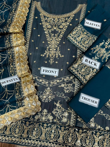 Styleloft.pk Asim Jofa Embroidered Chiffon 3-Piece Suit 3 piece