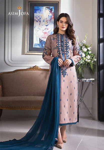 Styleloft.pk Asim Jofa Embroidered Lawn Unstitched 3 Piece Suit 3 PIECE