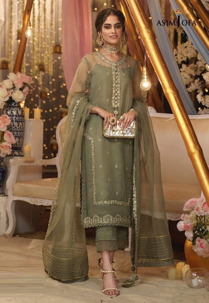 Styleloft.pk Asim Jofa Embroidered Organza Collection 2023 Unstitched 3 Piece Suit 3 PIECE