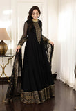 Styleloft.pk Asim Jofa Noir Gold Embroidered Chiffon Maxi – Luxury Party Wear 3 piece
