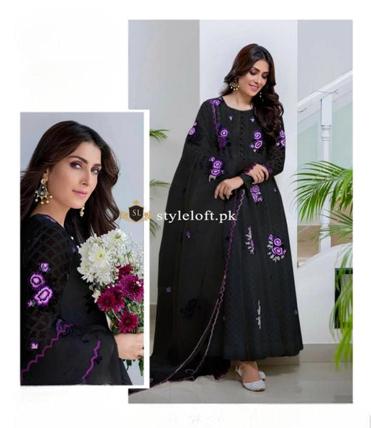 Styleloft.pk Ayza Khan Embroidered Lawn 3Pc Suit With Embroidered Dupatta 3 PIECE