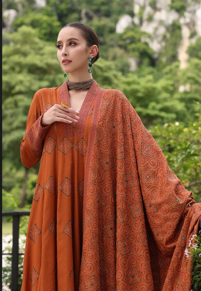 Styleloft.pk Bareeze Embroidered Dhanak Unstitched 3-Piece - Premium Winter Collection 3 PIECE