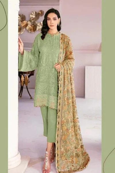 Styleloft.pk Baroque Embroidered Lawn 3Pc Suit With Embroidered Dupatta 3 PIECE