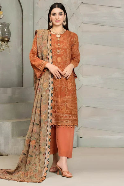 Styleloft.pk Baroque Embroidered Linen Unstitched 3 Piece Suit 3 PIECE