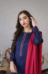 Styleloft.pk Dhanak 3PC Embroidered Dress With Embroidered Shawl SLP-295 3 PIECE