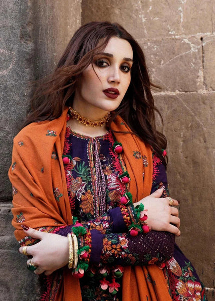 Styleloft.pk Hussain Rehar Embroidered Dhanak Unstitched 3-Piece Suit - Sophisticated Winter Look 3 PIECE