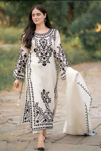 Styleloft.pk Jasmin Unstitched Embroidered Lawn 3Pc Suit 3 PIECE