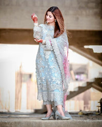 Styleloft.pk Laam Embroidered Organza 3-Piece Suit – Timeless Festive Elegance 3 piece