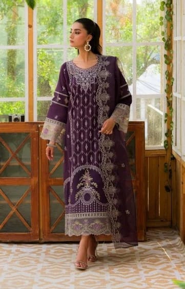 Styleloft.pk Mahnur Embroidered Dhanak Suit Unstitched 3 Piece - Luxury Collection 3 PIECE