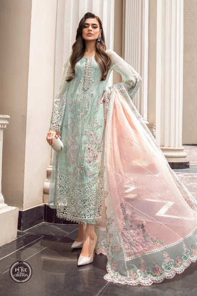 Styleloft.pk Maria B Embroidered Chiffon 3-Piece Suit – Luxury Unstitched Collection 3 piece