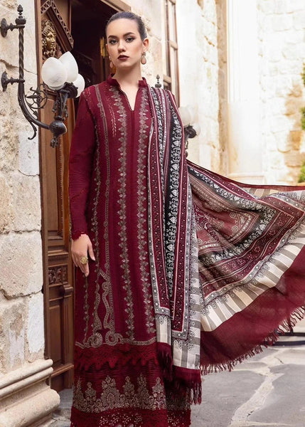 Styleloft.pk Maria B Embroidered Dhanak Unstitched Piece Suit - Luxury Winter Collection 3 PIECE