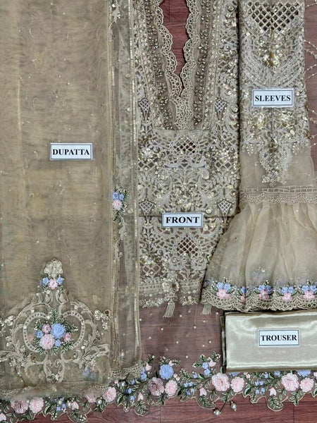 Styleloft.pk Maria B Embroidered Organza Suit Unstitched 3 Piece 3 piece