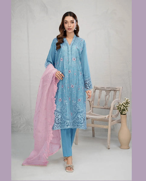 Styleloft.pk Maria  B Lawn Chicken Kari Embroidered Dress-3 Piece Unstitched Suit 3 PIECE