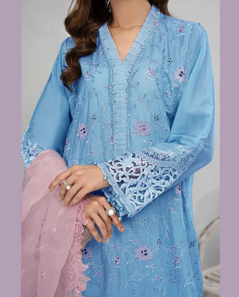 Styleloft.pk Maria  B Lawn Chicken Kari Embroidered Dress-3 Piece Unstitched Suit 3 PIECE