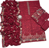 Styleloft.pk Ramsha Embroidered Dhanak Suit Unstitched 3 Piece - Luxury Collection 3 PIECE