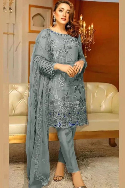 Styleloft.pk Ramsha Embroidered Linen Unstitched 3 Piece Suit 3 PIECE