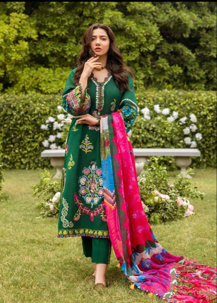 Styleloft.pk Siraa By Sadaf Fawad Khan Unstitched Embroidered Lawn 3Pc Suit 3 PIECE