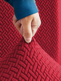 Styleloft.pk Stripe Jacquard Sofa Covers - Maroon sofa cover