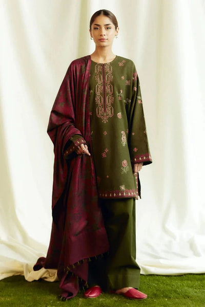 Styleloft.pk Zara Shah Jahan Embroidered Dhanak Suit Unstitched 3 Piece - Luxury Collection 3 PIECE