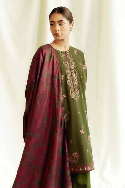 Styleloft.pk Zara Shah Jahan Embroidered Dhanak Suit Unstitched 3 Piece - Luxury Collection 3 PIECE