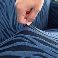 Styleloft.pk Zebra Velvet Sofa Covers - Alps Blue sofa cover