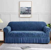 Styleloft.pk Zebra Velvet Sofa Covers - Alps Blue sofa cover