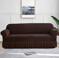 Styleloft.pk Zebra Velvet Sofa Covers - Dark Brown sofa cover