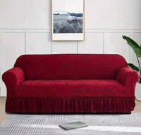 Styleloft.pk Zebra Velvet Sofa Covers - Maroon sofa cover