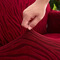 Styleloft.pk Zebra Velvet Sofa Covers - Maroon sofa cover