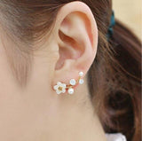 STYLE LOFT Fashion Jewelry Cute Cherry Blossoms Flower Stud Earrings for Women Several Peach Blossoms Earrings e37 gold 1